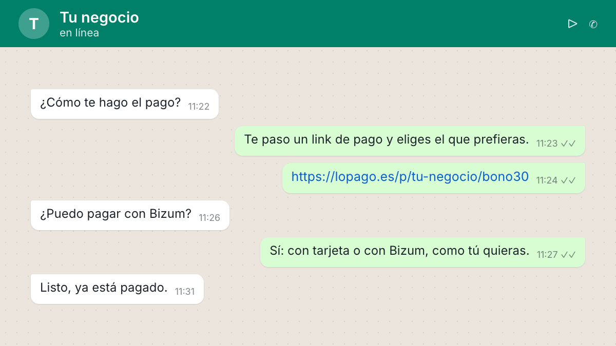 ¿Cómo creo un link de pago con Bizum?